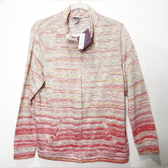 Christopher & Banks Tops - Christopher & Banks Pink Space Dye Knit Long Sleeve Top Women’s Size XL Pockets